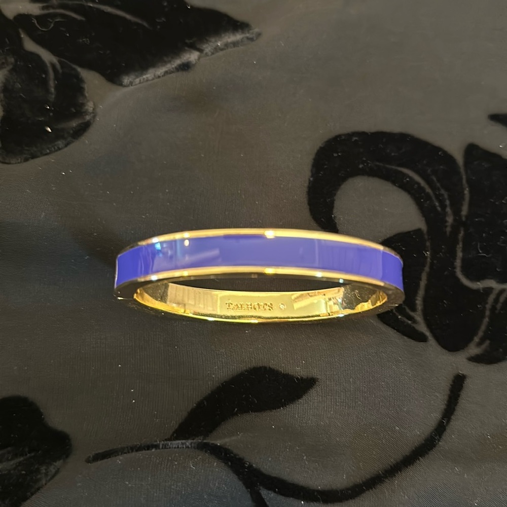 Talbots Blue GoldTone Enamel Oval Bracelet Hinged NWOT